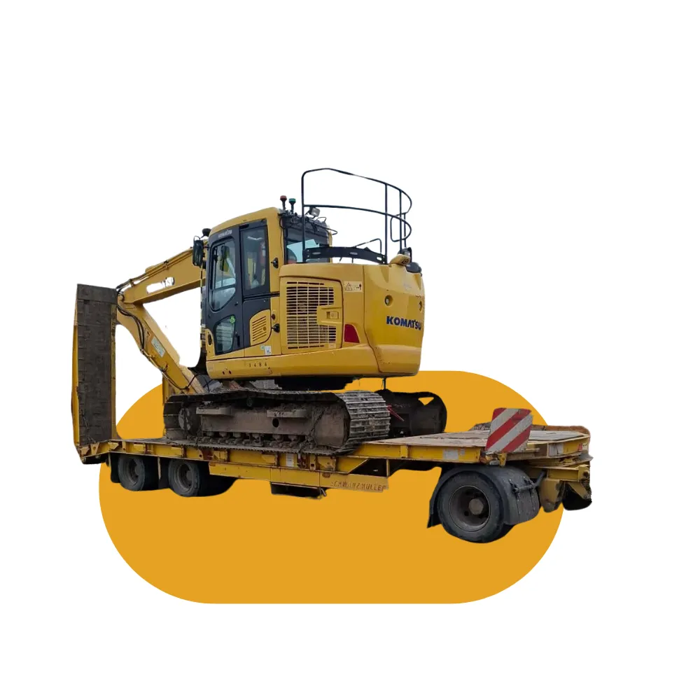 Przyczepa poczołgówka do przewozu koparki